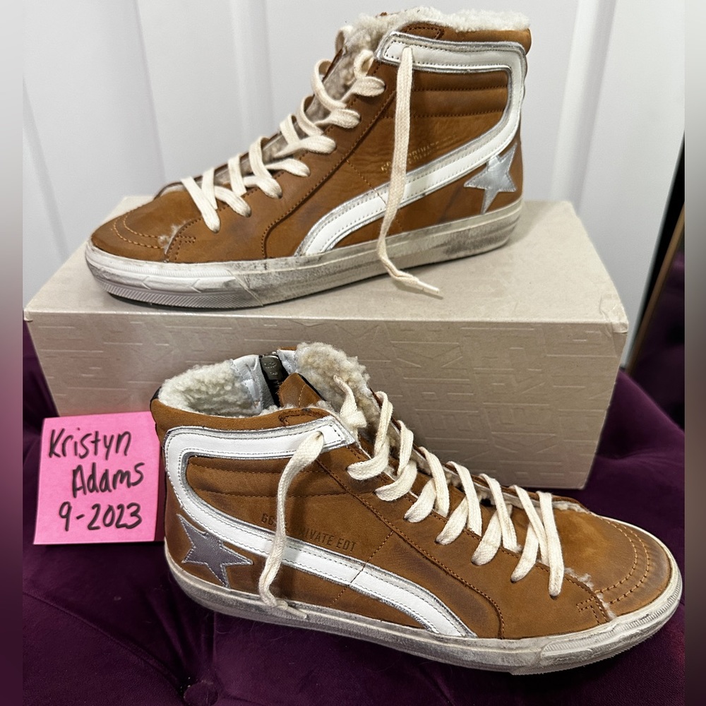 Golden Goose size 38 sherpa lined slide 🍁